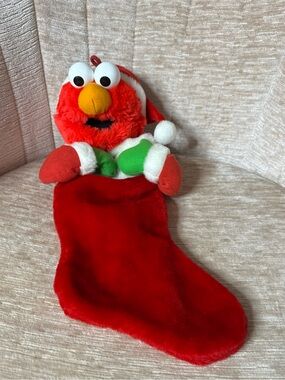 VTG Sesame Street Elmo Christmas Stocking Plush Sock 2005 Kurt Adler 90’s